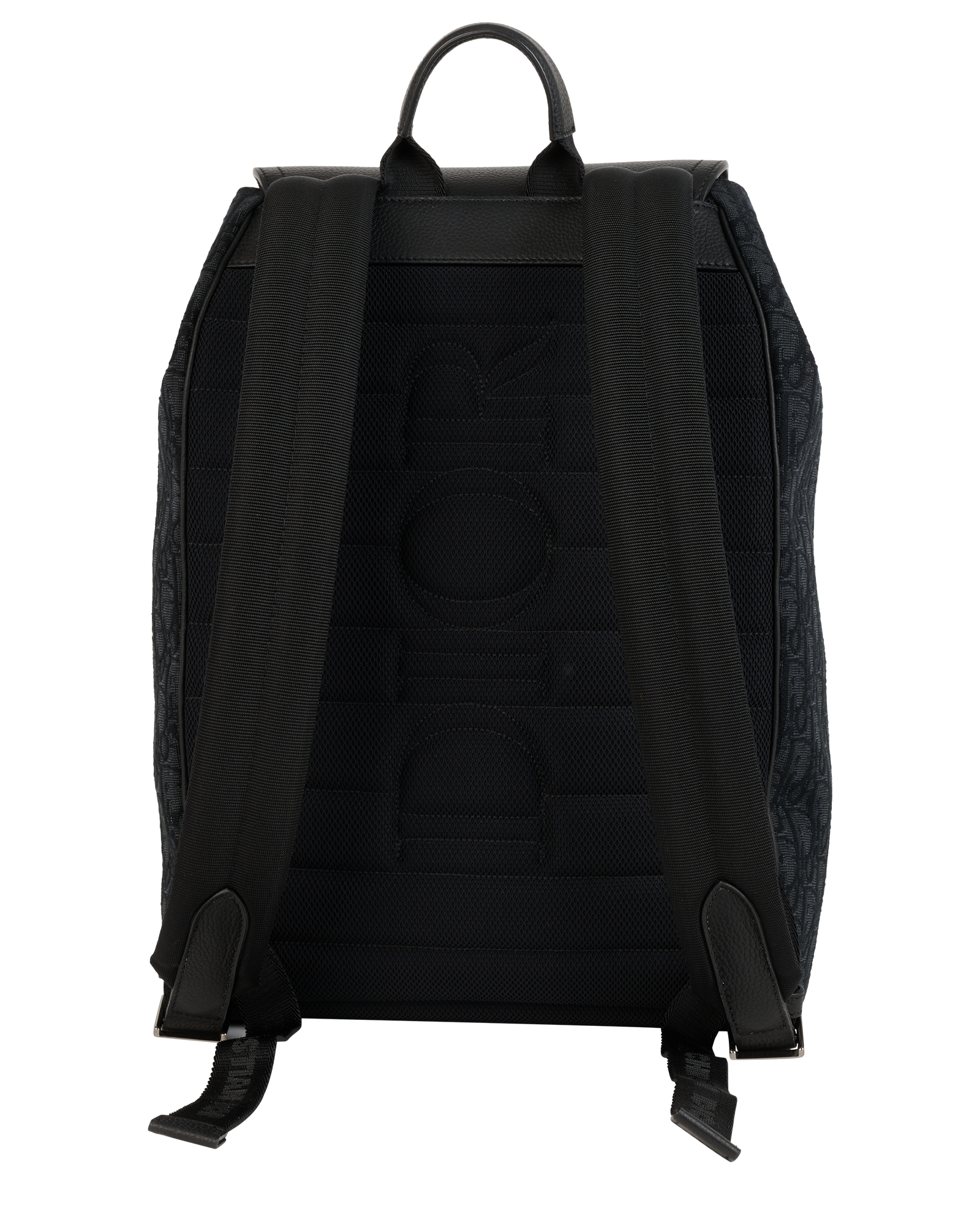Saddle Backpack, &pound;1,800, Handbags, Black, Canvas/Leather, Back view